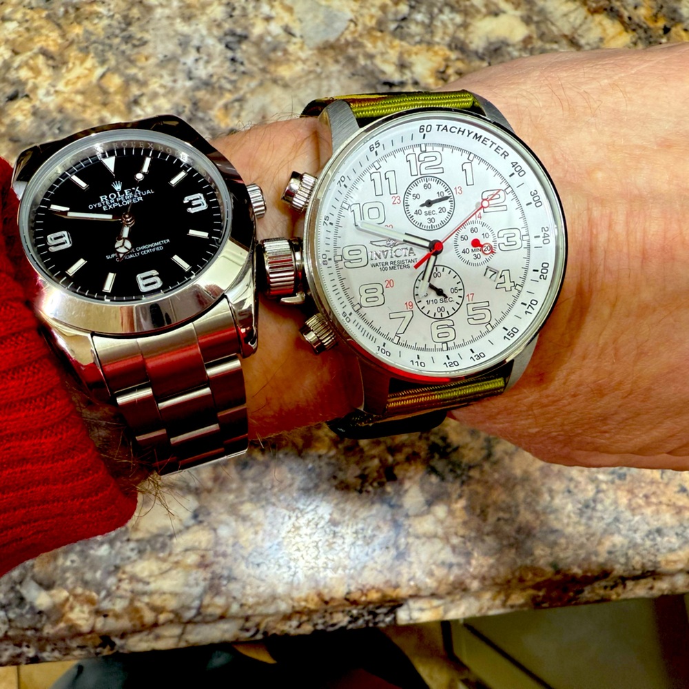 Invicta Force Silver Chronograph Watch. Oversized extra large